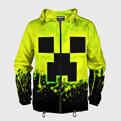Ветровка с капюшоном мужская Creeper neon, цвет: 3D-черный