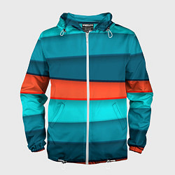Ветровка с капюшоном мужская Геометрические непараллельные пластины, цвет: 3D-белый