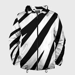 Ветровка с капюшоном мужская Камуфляж зебры, цвет: 3D-черный