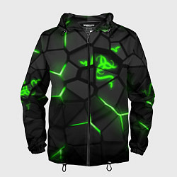 Мужская ветровка Razer green neon
