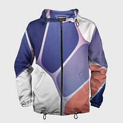 Мужская ветровка Узор из синих, фиолетовых, белых и оранжевых камне