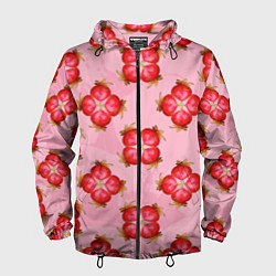 Ветровка с капюшоном мужская Красный фрукт, цвет: 3D-черный