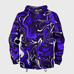 Ветровка с капюшоном мужская Фиолетовая абстракция, цвет: 3D-черный