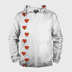 Ветровка с капюшоном мужская Дорожка разбитых сердец - светлый, цвет: 3D-белый