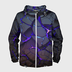 Ветровка с капюшоном мужская Светящаяся неоновая лава, цвет: 3D-белый