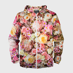 Ветровка с капюшоном мужская Тысяча цветов, цвет: 3D-белый