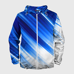 Ветровка с капюшоном мужская Blue Breeze, цвет: 3D-белый