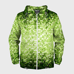 Мужская ветровка Геометрическое зелёное искажение в пространстве