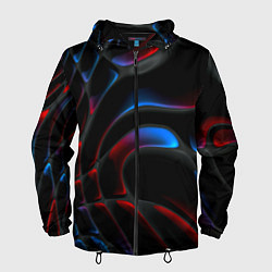 Ветровка с капюшоном мужская Neon colors drops of liquid, цвет: 3D-черный