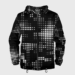 Ветровка с капюшоном мужская Pixel art - abstraction, цвет: 3D-черный