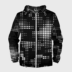 Ветровка с капюшоном мужская Pixel art - abstraction, цвет: 3D-белый