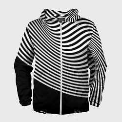 Ветровка с капюшоном мужская Trendy raster pattern, цвет: 3D-белый