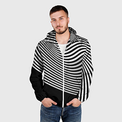 Ветровка с капюшоном мужская Trendy raster pattern, цвет: 3D-белый — фото 2