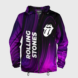 Ветровка с капюшоном мужская Rolling Stones violet plasma, цвет: 3D-черный