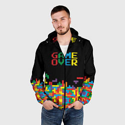 Ветровка с капюшоном мужская Game over, цвет: 3D-черный — фото 2