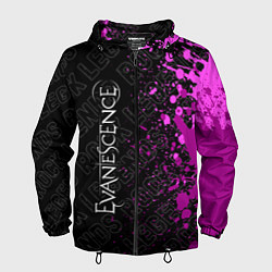 Ветровка с капюшоном мужская Evanescence rock legends: по-вертикали, цвет: 3D-черный