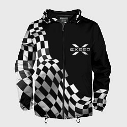 Ветровка с капюшоном мужская Exeed racing flag, цвет: 3D-черный