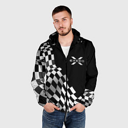 Ветровка с капюшоном мужская Exeed racing flag, цвет: 3D-черный — фото 2