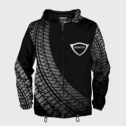 Ветровка с капюшоном мужская Genesis tire tracks, цвет: 3D-черный