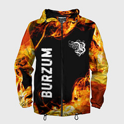 Ветровка с капюшоном мужская Burzum и пылающий огонь, цвет: 3D-черный