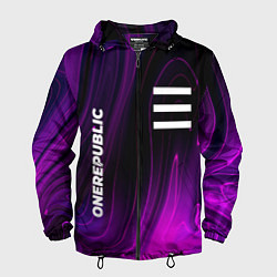 Ветровка с капюшоном мужская OneRepublic violet plasma, цвет: 3D-черный