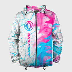 Ветровка с капюшоном мужская Dongfeng neon gradient style: по-вертикали, цвет: 3D-черный