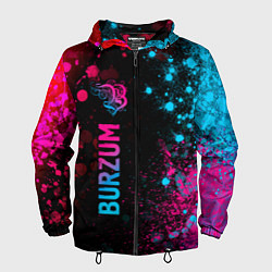 Ветровка с капюшоном мужская Burzum - neon gradient: по-вертикали, цвет: 3D-черный