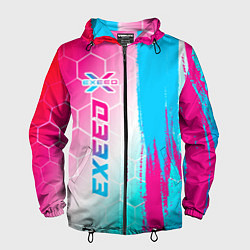 Ветровка с капюшоном мужская Exeed neon gradient style: по-вертикали, цвет: 3D-черный