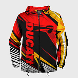 Ветровка с капюшоном мужская Ducati - red uniform, цвет: 3D-черный