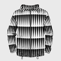Ветровка с капюшоном мужская Объемная полосатая геометрия, цвет: 3D-черный