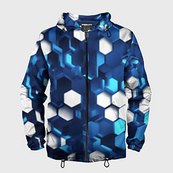 Мужская ветровка Cyber hexagon Blue