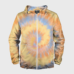 Ветровка с капюшоном мужская Tie-Dye дизайн, цвет: 3D-белый