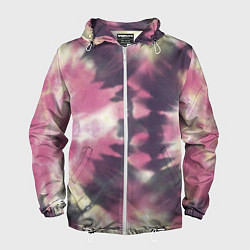 Ветровка с капюшоном мужская Tie-Dye дизайн, цвет: 3D-белый