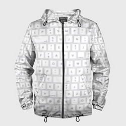 Ветровка с капюшоном мужская Клавиатура apple, цвет: 3D-черный