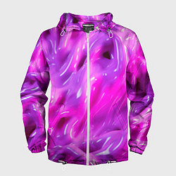 Ветровка с капюшоном мужская Розовая слизь, цвет: 3D-белый