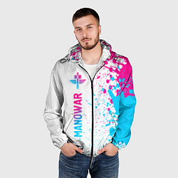 Ветровка с капюшоном мужская Manowar neon gradient style: по-вертикали, цвет: 3D-черный — фото 2