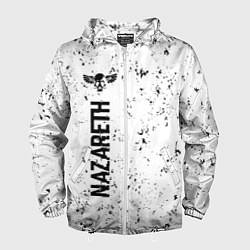 Ветровка с капюшоном мужская Nazareth glitch на светлом фоне: по-вертикали, цвет: 3D-белый
