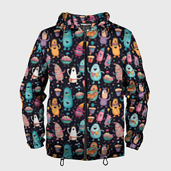 Мужская ветровка Весёлые монстры на вечеринке