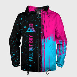 Ветровка с капюшоном мужская Fall Out Boy - neon gradient по-вертикали, цвет: 3D-черный