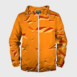 Ветровка с капюшоном мужская Оранжевый мотив, цвет: 3D-белый