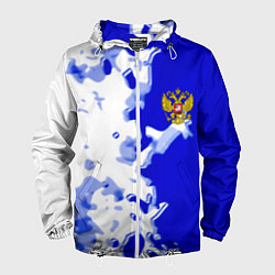 Ветровка с капюшоном мужская Россия спортивная коллекция 2023, цвет: 3D-белый