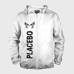 Ветровка с капюшоном мужская Placebo glitch на светлом фоне по-вертикали, цвет: 3D-белый