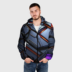 Ветровка с капюшоном мужская Абстрактная красота, цвет: 3D-черный — фото 2