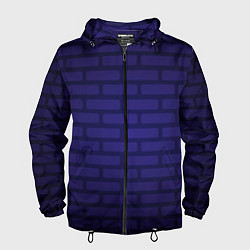 Ветровка с капюшоном мужская Фиолетовая кирпичная стена, цвет: 3D-черный