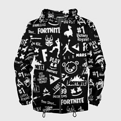 Ветровка с капюшоном мужская Fortnite alllogo black, цвет: 3D-черный