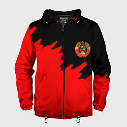 Ветровка с капюшоном мужская СССР красный стиль силы, цвет: 3D-черный