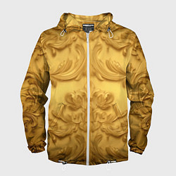 Ветровка с капюшоном мужская Золото объемные узоры, цвет: 3D-белый