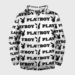 Ветровка с капюшоном мужская Playboy rabbit, цвет: 3D-белый