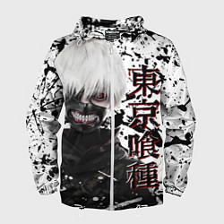 Ветровка с капюшоном мужская Kaneki Ken - Токийский Гуль, цвет: 3D-белый