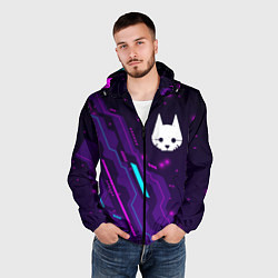 Ветровка с капюшоном мужская Stray neon gaming, цвет: 3D-черный — фото 2